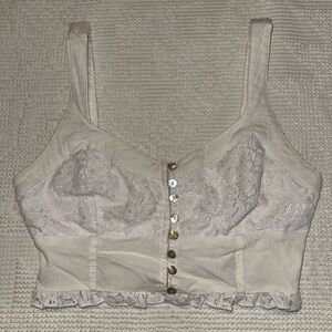 White lace crop top